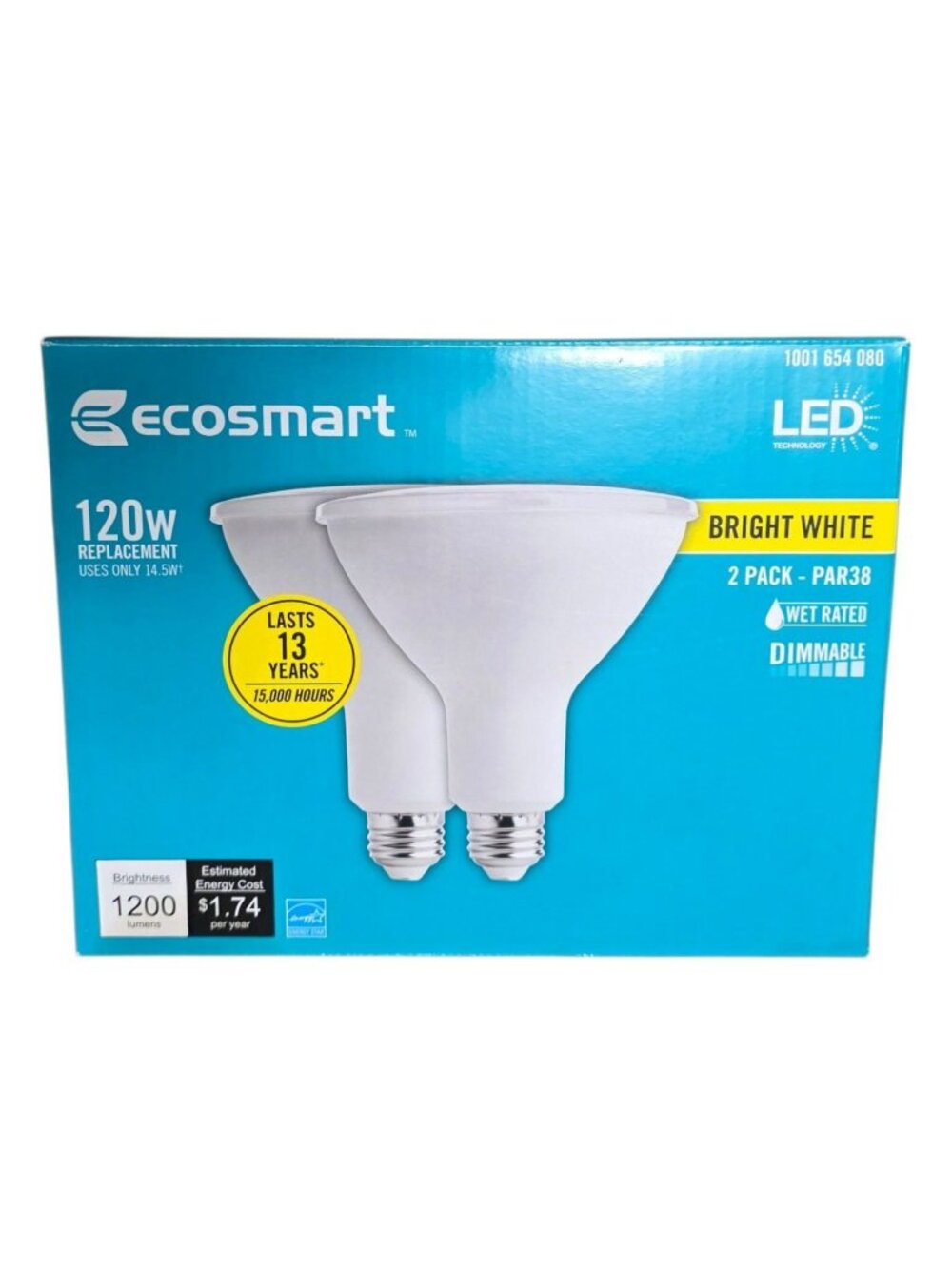 New Ecosmart LED 2 Pack Flood Light Bulbs 3000K 120W Bright White 1200 Lumens